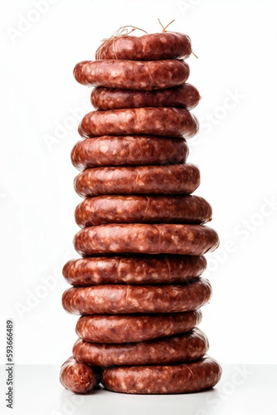 Obraz High Stack of Sausages, Generative AI