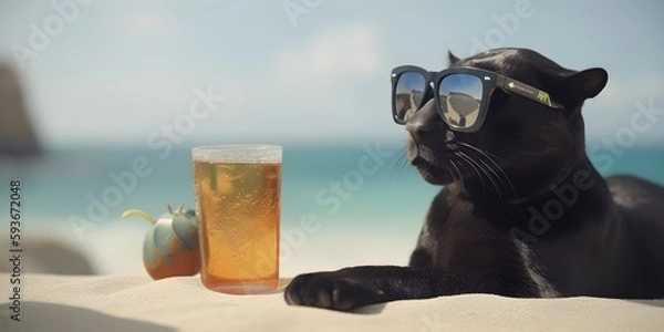 Fototapeta "Sandy Paws and Whiskers" / Background Design / Generative AI Artwork