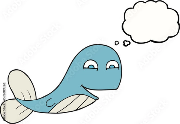 Obraz thought bubble cartoon whale
