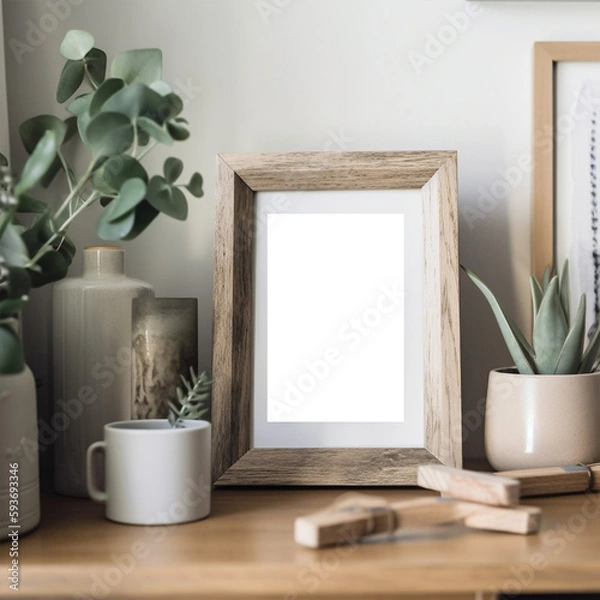 Fototapeta Portrait Photo Frame Mockups, Rustic Style frame
