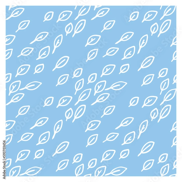 Fototapeta Seamless pattern of leaves. Hand drawn style.