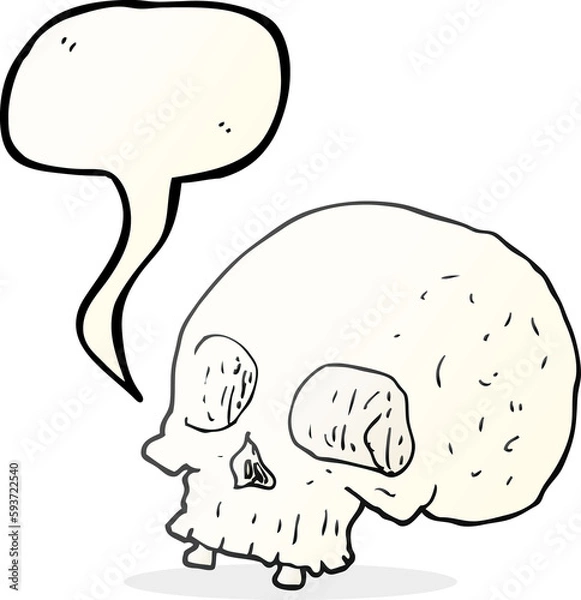 Obraz speech bubble cartoon old skull