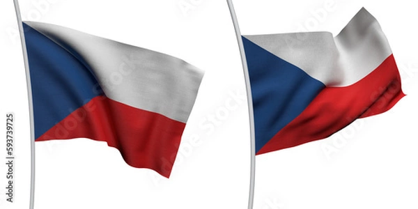 Obraz Czech Republic Two Model ALPHA BACKROUND Flag