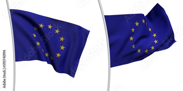 Obraz Europe Two Model ALPHA BACKROUND Flag