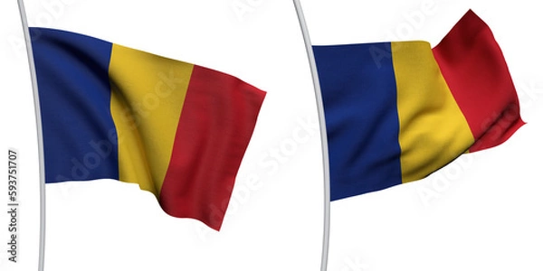 Obraz Romania Two Model ALPHA BACKROUND Flag