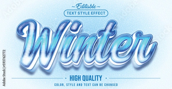 Obraz Editable text style effect - Winter text style theme.