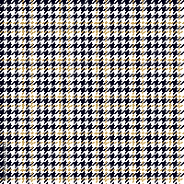 Obraz Houndstooth, classic plaid seamless pattern with golden strips