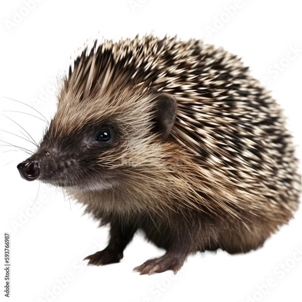 Obraz hedgehog isolated transparent background. Generative AI