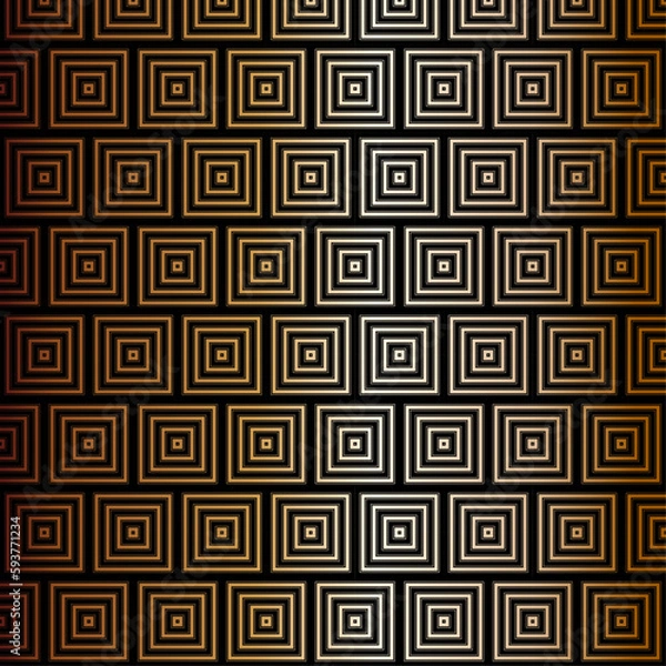 Fototapeta Seamless gold abstract geometric pattern on black background Vector	