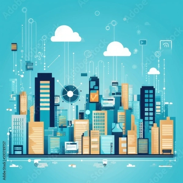 Fototapeta Smart city 