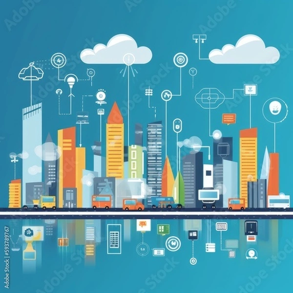 Fototapeta Smart city 