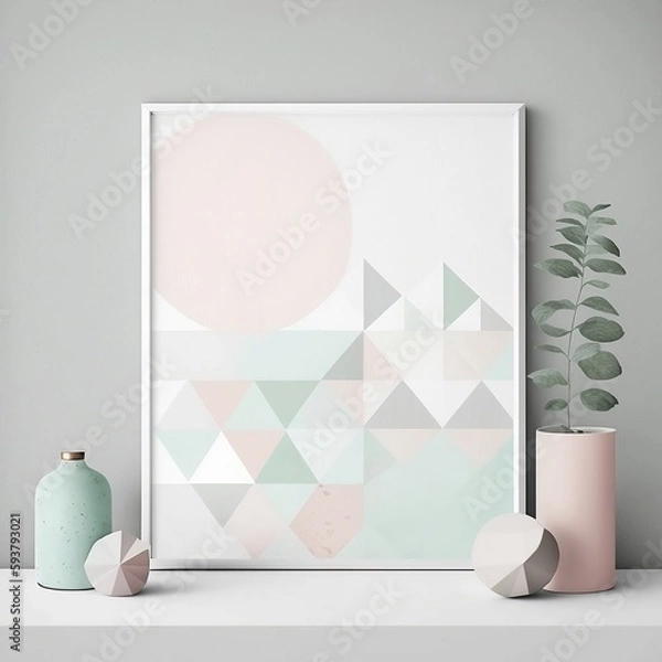 Fototapeta A minimalist design with simple geometric shapes in pastel colors, which creates a clean and modern look.