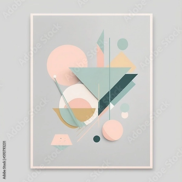 Fototapeta A minimalist design with simple geometric shapes in pastel colors, which creates a clean and modern look.