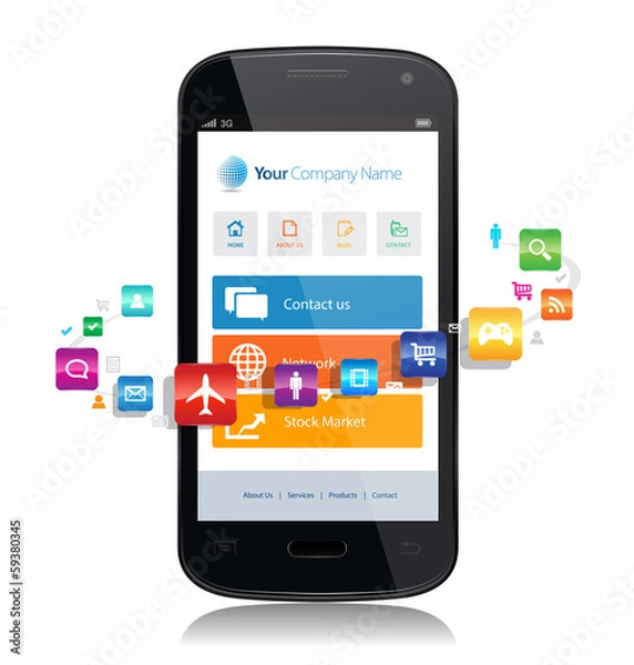 Fototapeta Smartphone App Internet