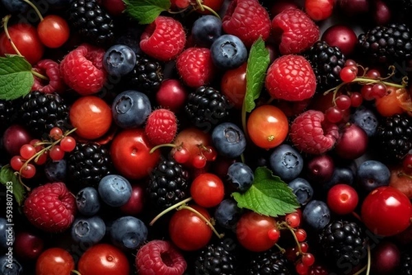 Obraz berries, berry background, fruits 
