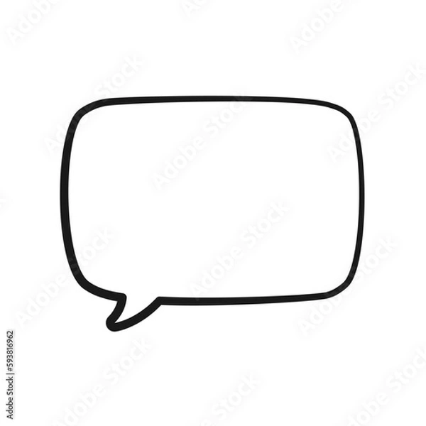 Obraz Empty speech bubble text frame. Comic speech bubble doodle outline. Vector illustration.