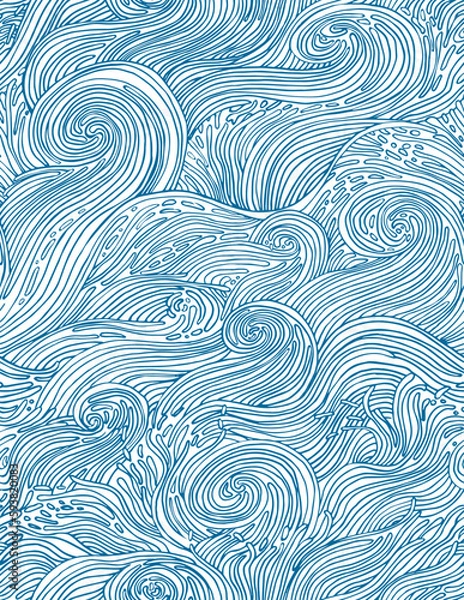 Obraz Crushing waves in blue