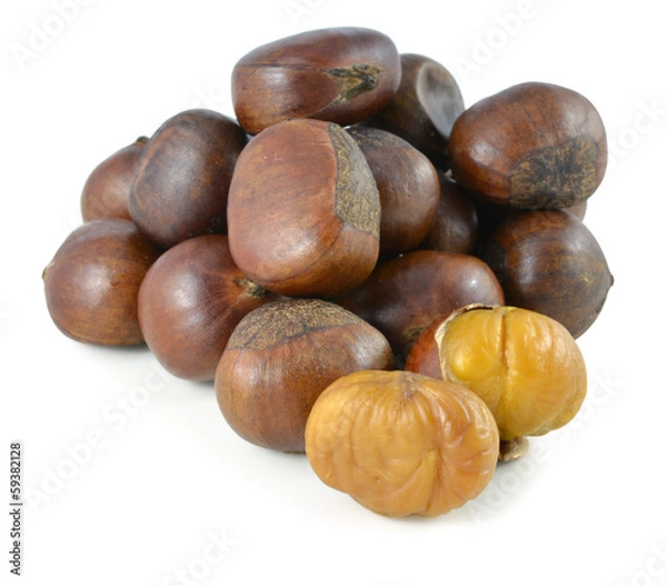 Obraz Sweet chestnut on white background