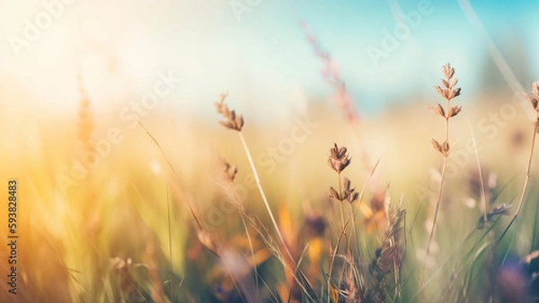 Obraz Beautiful garden with blur background. Blurred Summer Background Free Space 