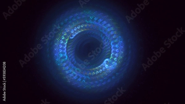 Fototapeta 3D rendering abstract round light background