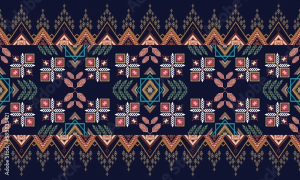 Obraz Geometric ethnic pattern vector background. seamless pattern traditional,Design for background, wallpaper, Batik, fabric, carpet, clothing, wrapping, and textile. Colorful ethnic pattern illustration