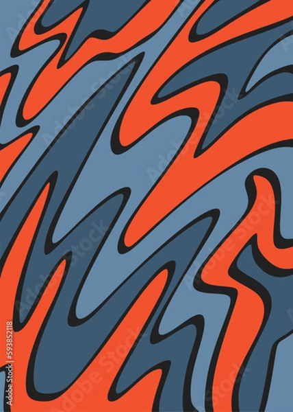 Fototapeta Abstract background with colorful wavy oil painting pattern	