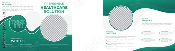 Fototapeta Medical Healthcare Solution Bifold 4 Page Design Template Suitable for Doctor and Hospital Promotion