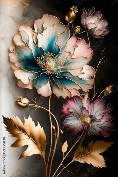 Obraz Beautiful abstract floral background, made with generative ai