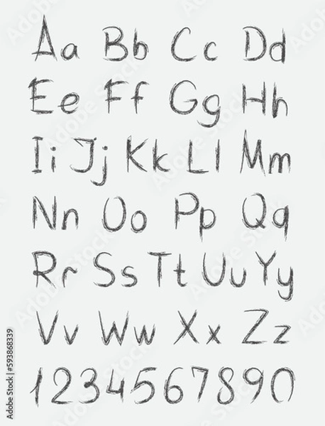 Fototapeta dirty stroke font on gray background