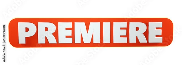 Obraz 3D Premiere text on transparent background