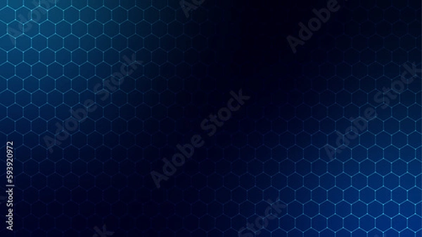 Obraz 六角形パターン背景素材，テクノロジー，ネイビーのグラデーション02