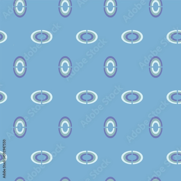 Fototapeta Vector abstract blue half of circles repeating pattern background.