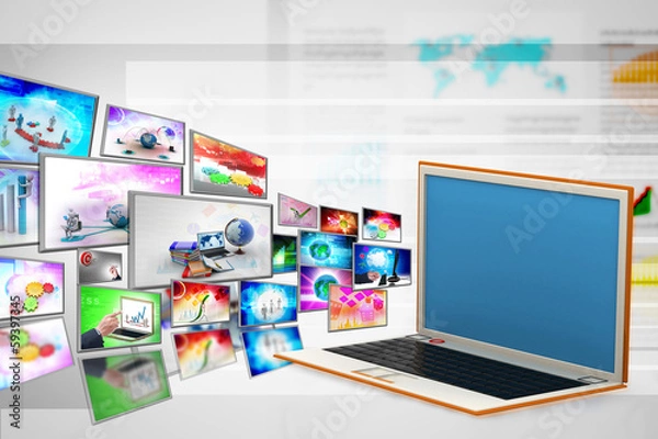 Fototapeta Laptop, technology concept