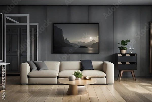 Fototapeta Mock up poster frame in modern interior