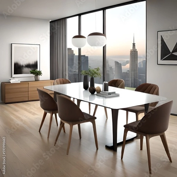 Fototapeta Mock up poster frame in modern interior