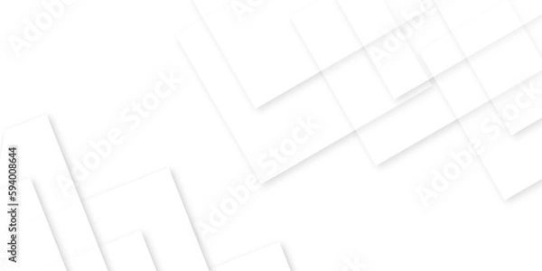 Fototapeta Abstract seamless modern white and gray color technology concept geometric line vector background.  minimal tech lines and white light grey modern seamless business technology concept geometric shapes