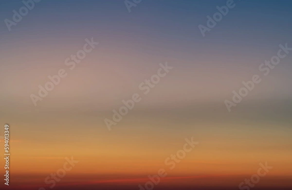 Obraz Sky gradient from blue to orange sunset