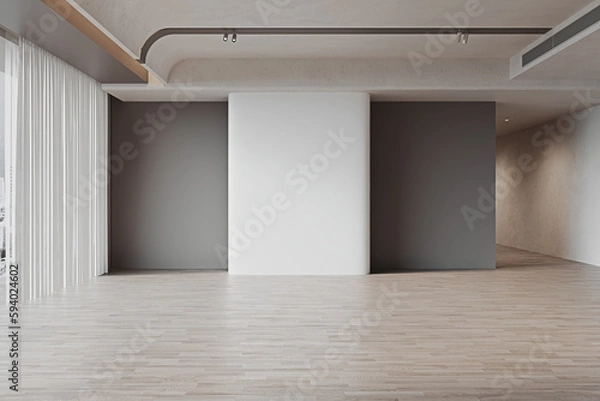 Fototapeta Modern empty  interior room 3d render