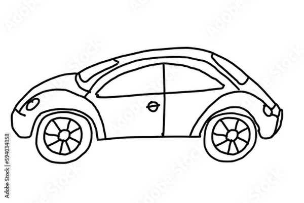 Obraz Auto, das steht und eine runde Form hat