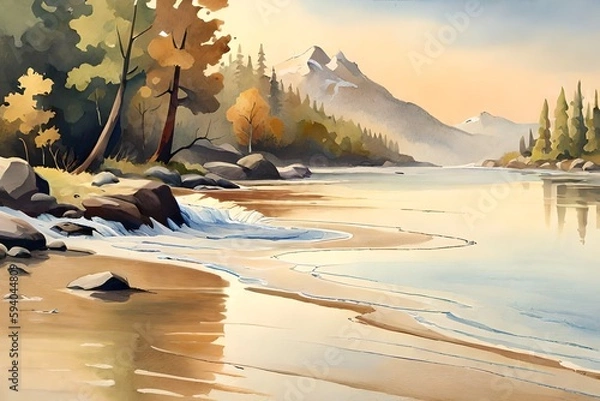 Obraz Herbstlandschaft im aquarell Style