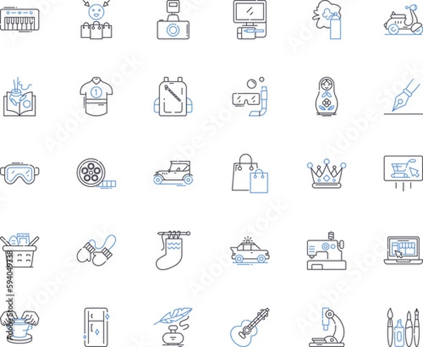 Fototapeta Dealer line icons collection. Salesman, Wholesaler, Supplier, Distributor, Broker, Merchant, Trader vector and linear illustration. Agent,Vendor,Retailer outline signs set