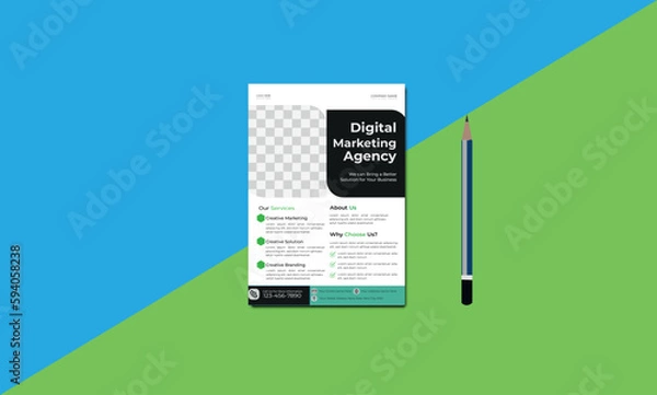 Fototapeta Marketing Agency Flayer is fully layered and very easy to edit template for any kind of digital business.
