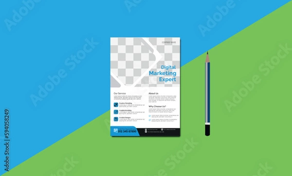 Fototapeta Business Agency Flayer is fully layered and very easy to edit template for any kind of Marketing business.