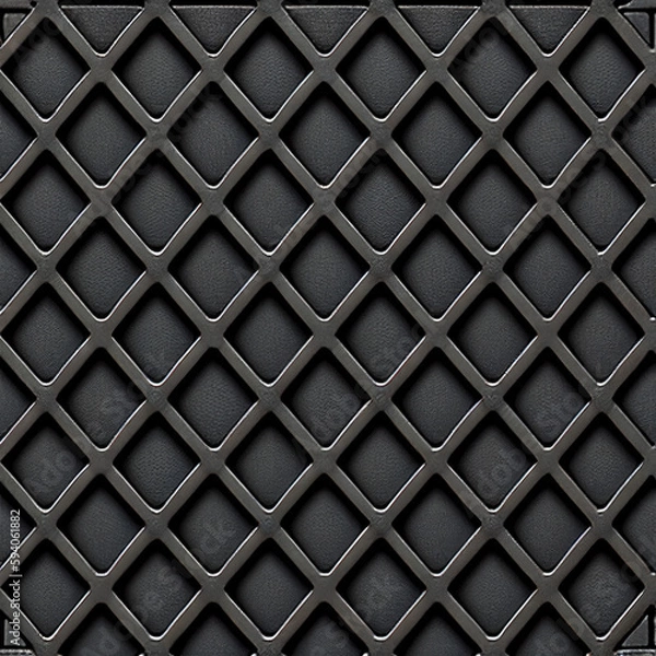 Fototapeta Seamless Texture of Metal Grid Flooring Tiles- Generative AI