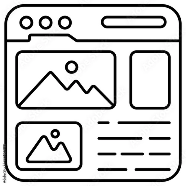 Fototapeta Unique design icon of web landscape