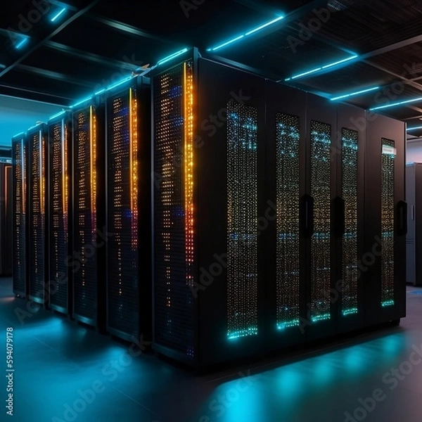 Fototapeta Futuristic database, Generative AI