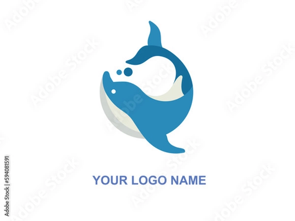 Obraz dolphin logo mascot vector illustration