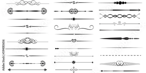 Fototapeta divider vector set, icon, symbol, logo, clipart, isolated. vector illustration. vector illustration isolated on white background.