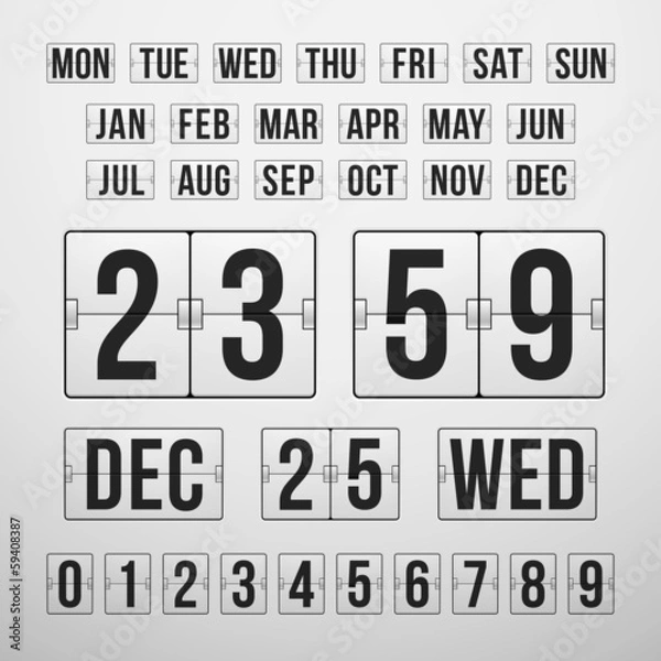 Fototapeta Countdown Timer and Date, Calendar Scoreboard