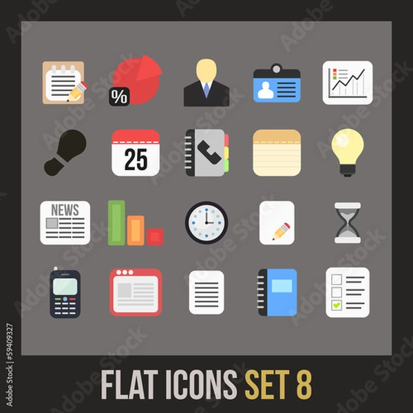 Fototapeta Flat icons set 8